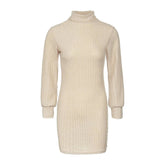 Ladies Casual Sweatshirt Long Sleeve Knit Slit Dress Sweater Hoodie Jumper Top Loose Winter Bodycon Party Dress